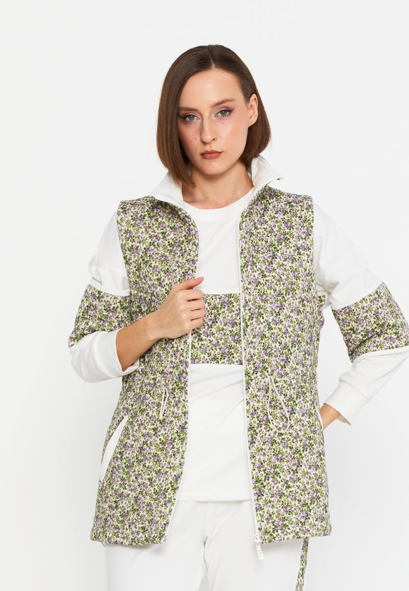 Floral Freshness | Quilted Vest & Trousers Loungewear Set