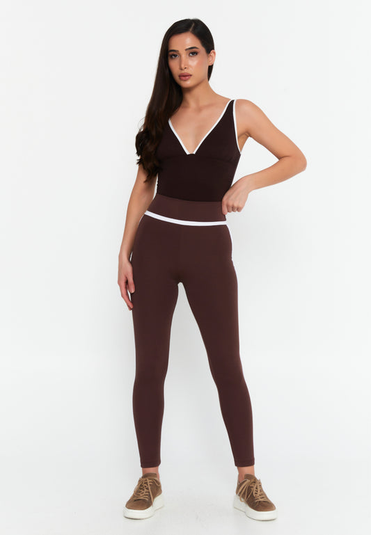 Tipped Bodysuit & Leggings Set