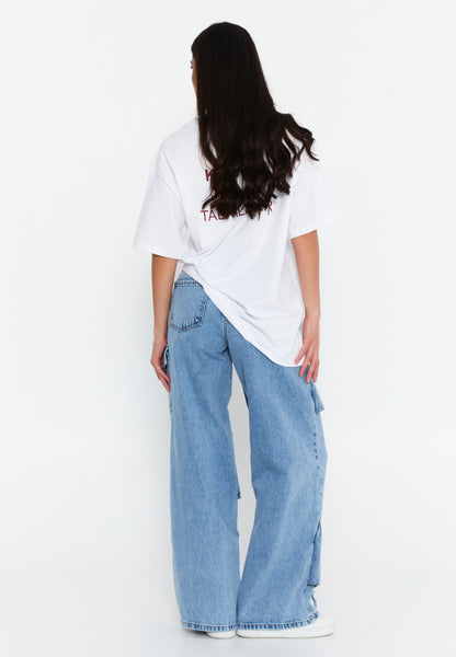 Deconstructed Cargo Denim Jeans