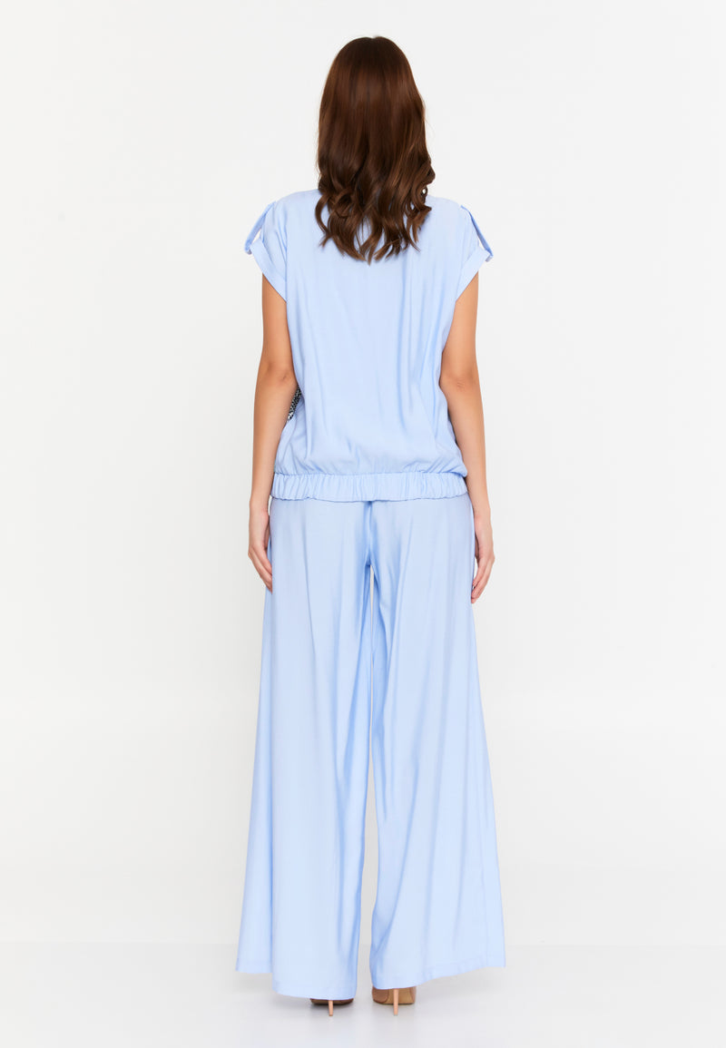 Sparkle & Sizzle | Sequin Blouse & High-Slit Trousers Co-Ord