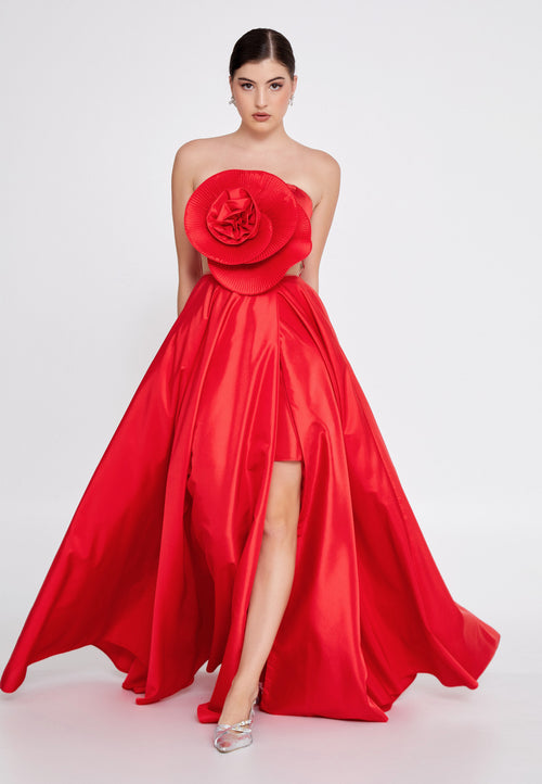 Bold Red Strapless Gown™