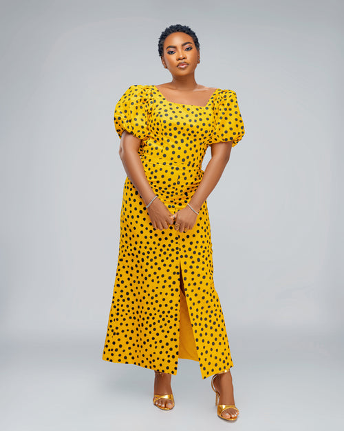Yellow Polka Dot Maxi Dress™