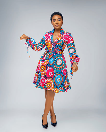 Ankara Print Wrap Dress™