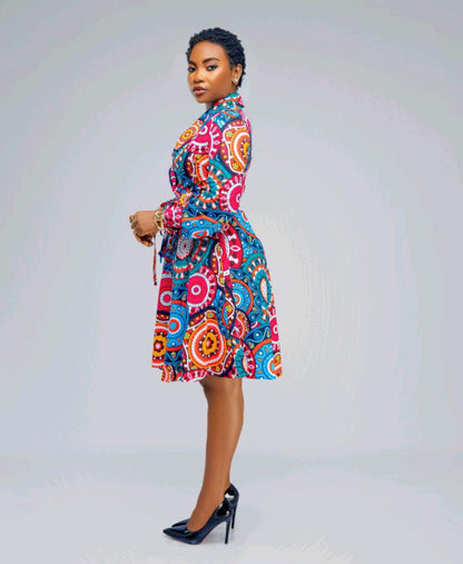 Ankara Print Wrap Dress™